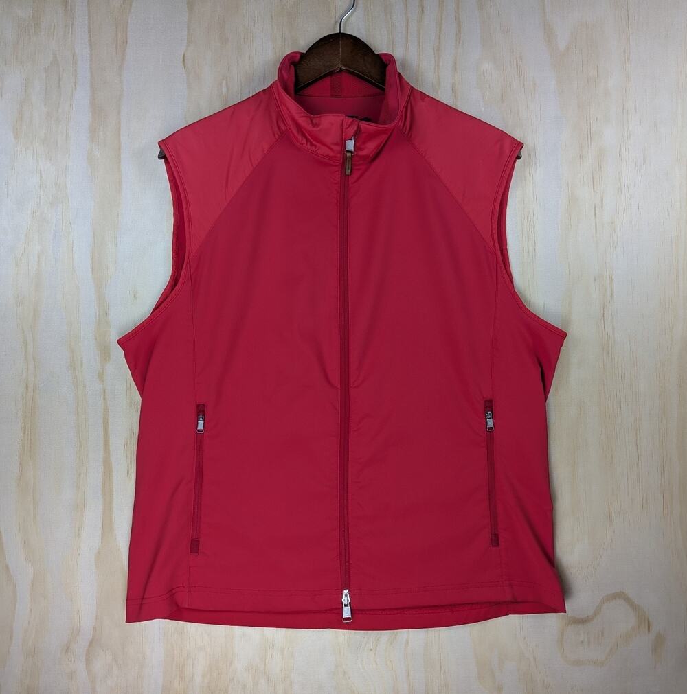 Polo Golf Ralph Lauren Men's Medium Full Zip Tech Vest Red Back Pony